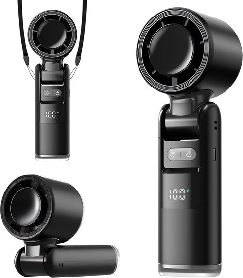 Lerat Portable Handheld Turbo Fan - 5 High-Speed Wind Settings | 12H Battery Life & LED Display