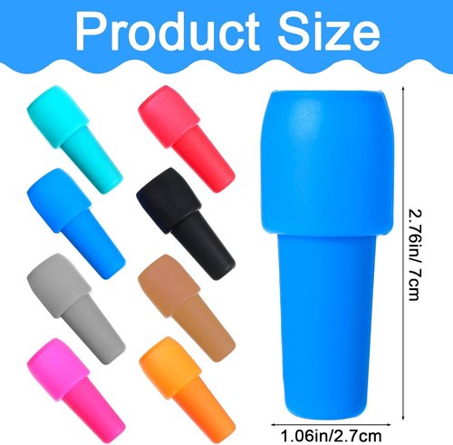 8 Pcs Reusable Silicone Bottle Stoppers Sealed Silicone Wine Stopper Soft Wine Stoppers Unbreakable Bottle Cover Caps for Keeping Whiskey Champagne Drink Fresh Home Use