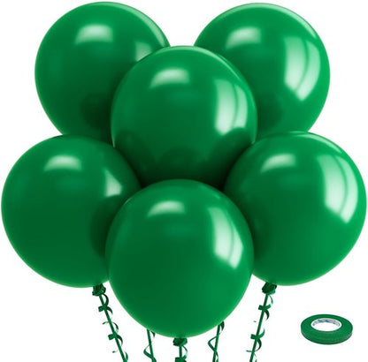 Bezente Green Balloons - 18 Inch Thick Dark Green Latex Balloons | 30 Pack for Parties & Weddings