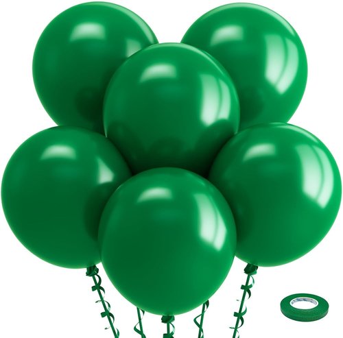 Bezente Green Balloons - 18 Inch Thick Dark Green Latex Balloons | 30 Pack for Parties & Weddings