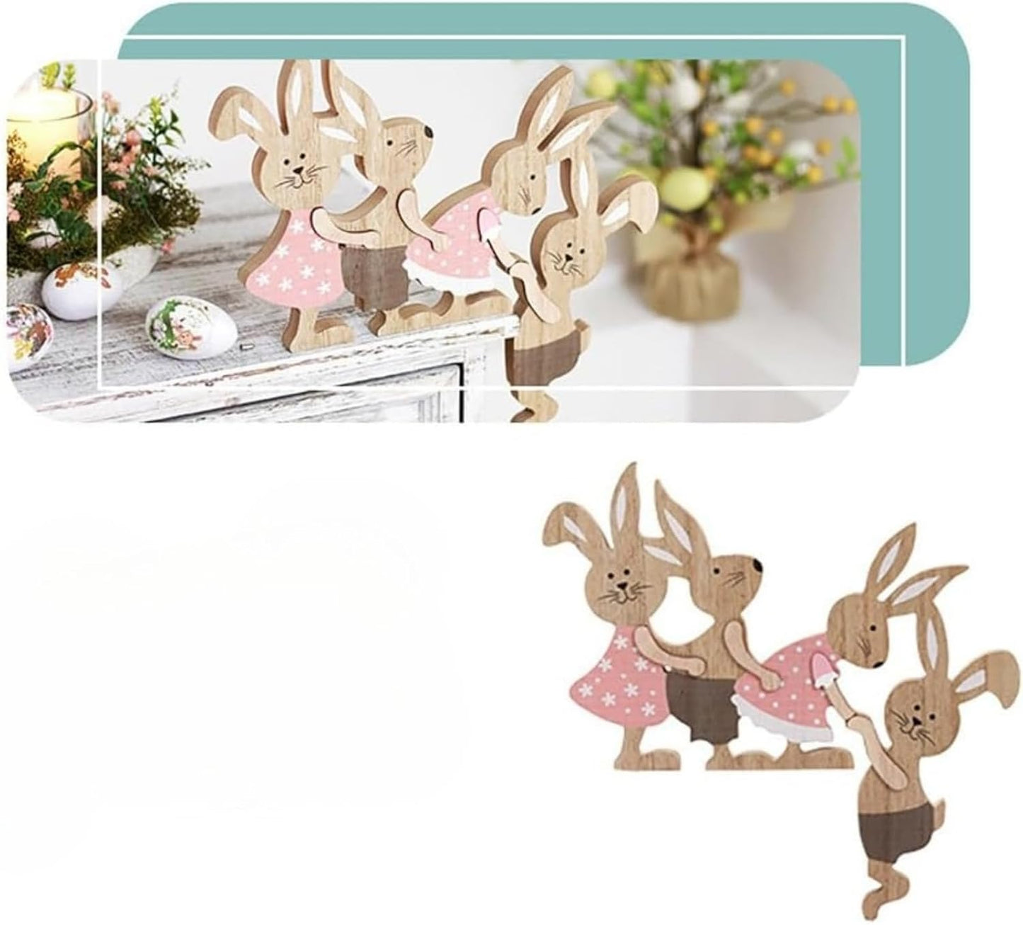 Party Wreath Rabbit Decoration - Charming Easter Rabbit Ornament for Home Decor | Perfect for Parties & Gatherings