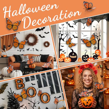 Dia De Los Muertos Monarch Butterfly Wall Decorations - Set of 12