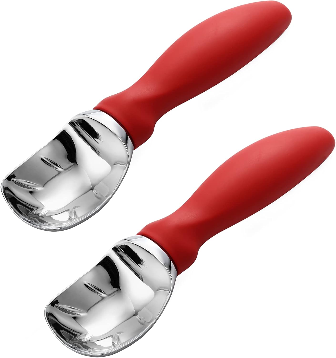 Spring Chef Heavy Duty Ice Cream Scoop - Non-Slip Handle for Gelato & Sorbet | Dishwasher Safe - 2 Pack