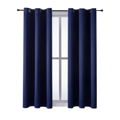 ChrisDowa Grommet Blackout Curtains for Bedroom and Living Room - 2 Panels Set Thermal Insulated Room Darkening Curtains (Navy Blue, 42W x 63L)