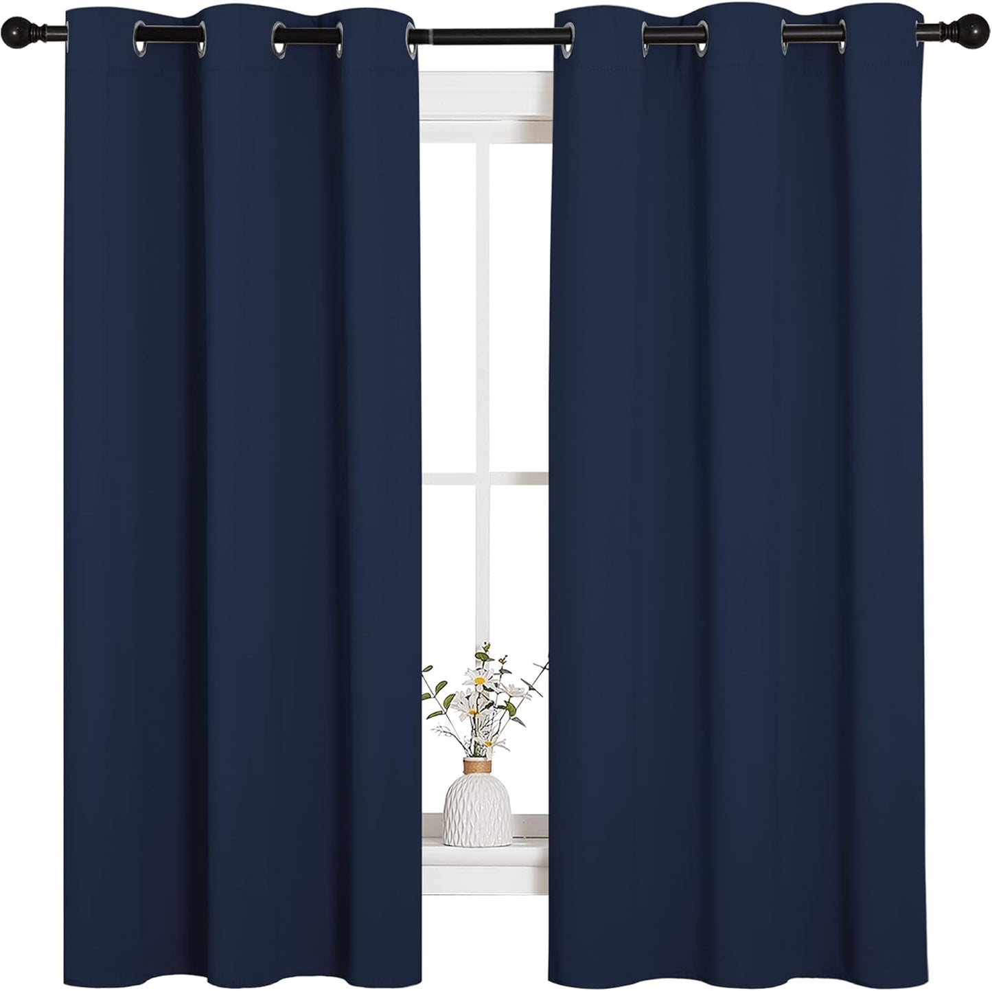 NICETOWN Blackout Curtains - Light Blocking Thermal Insulated Drapes for Kid's Room | Navy, 42 x 63 Inch (1 Pair)