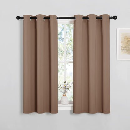 NICETOWN Blackout Window Curtains - Thermal Insulated Drapery Panels, Set of 2, 34x45 Inches, Cappuccino