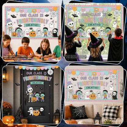 Halloween Classroom Bulletin Board Set Ghost Pumpkin Spider Decor