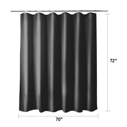 Titanker Fabric Shower Curtain Liner Washable with 2 Magnets, 70 x 72 Inches, Waterproof, Soft Fabric, Lightweight Polyester, Black
