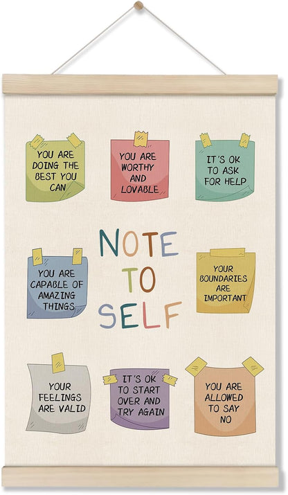 DOI-LANEE Motivational Canvas Wall Art - Inspirational Mental Health Posters Hanger Frame 16x12 Inch