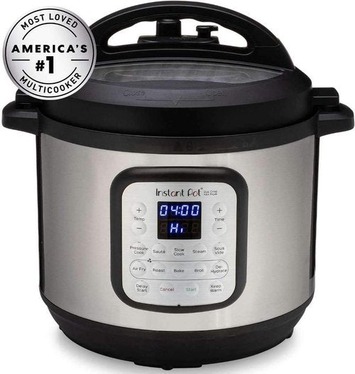 Instant Pot Duo Crisp 11-in-1 Air Fryer & Electric Pressure Cooker - 8QT Black/Stainless Steel | Free Recipe App Included