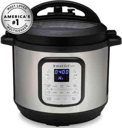 Instant Pot Duo Crisp 11-in-1 Air Fryer & Electric Pressure Cooker - 8QT Black/Stainless Steel | Free Recipe App Included