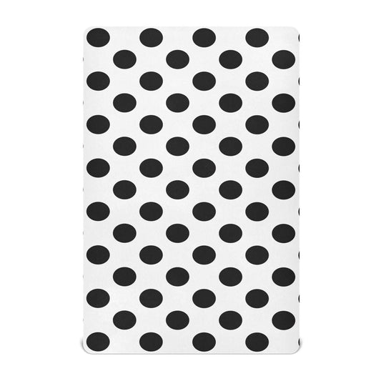 Crib Sheets for Boys Black Polka Dot White Toddler Baby Girl Sheets for Crib,Neutral Mini Crib Nursery Mattress Sheets Fitted,Crib Mattress Soft & Breathable 52 * 28 * 9In