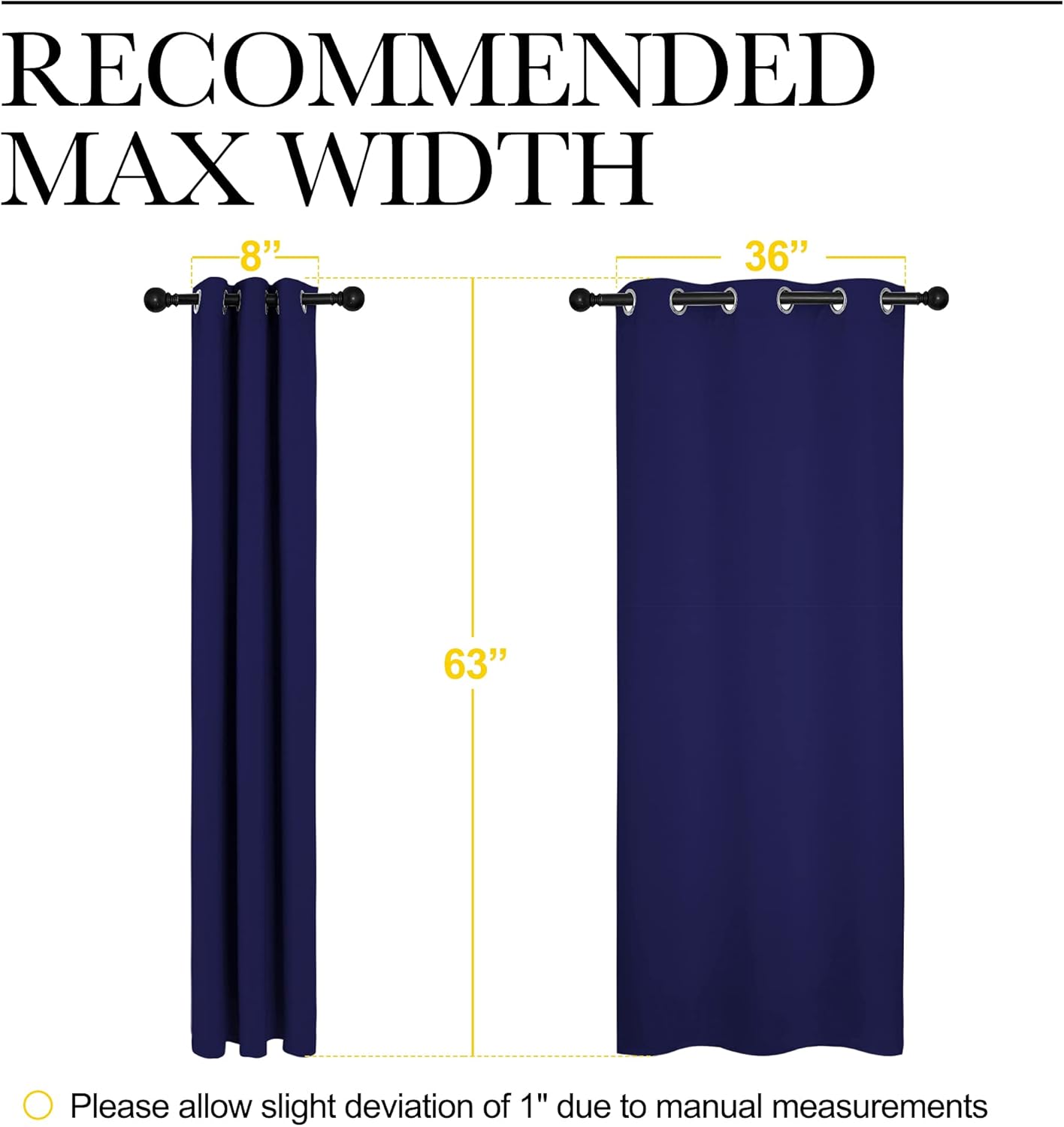 NICETOWN Blackout Curtains - All Season Thermal Insulated Grommet Drapes for Kids' Room | Royal Blue, 42 x 63 Inch (2 Panels)