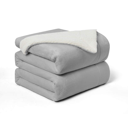 Walensee Sherpa Fleece Blanket (King Size 108”x90” Ash Grey) Plush Throw Fuzzy Super Soft Reversible Microfiber Flannel Blankets for Couch, Bed, Sofa Ultra Luxurious Warm and Cozy for All Seasons