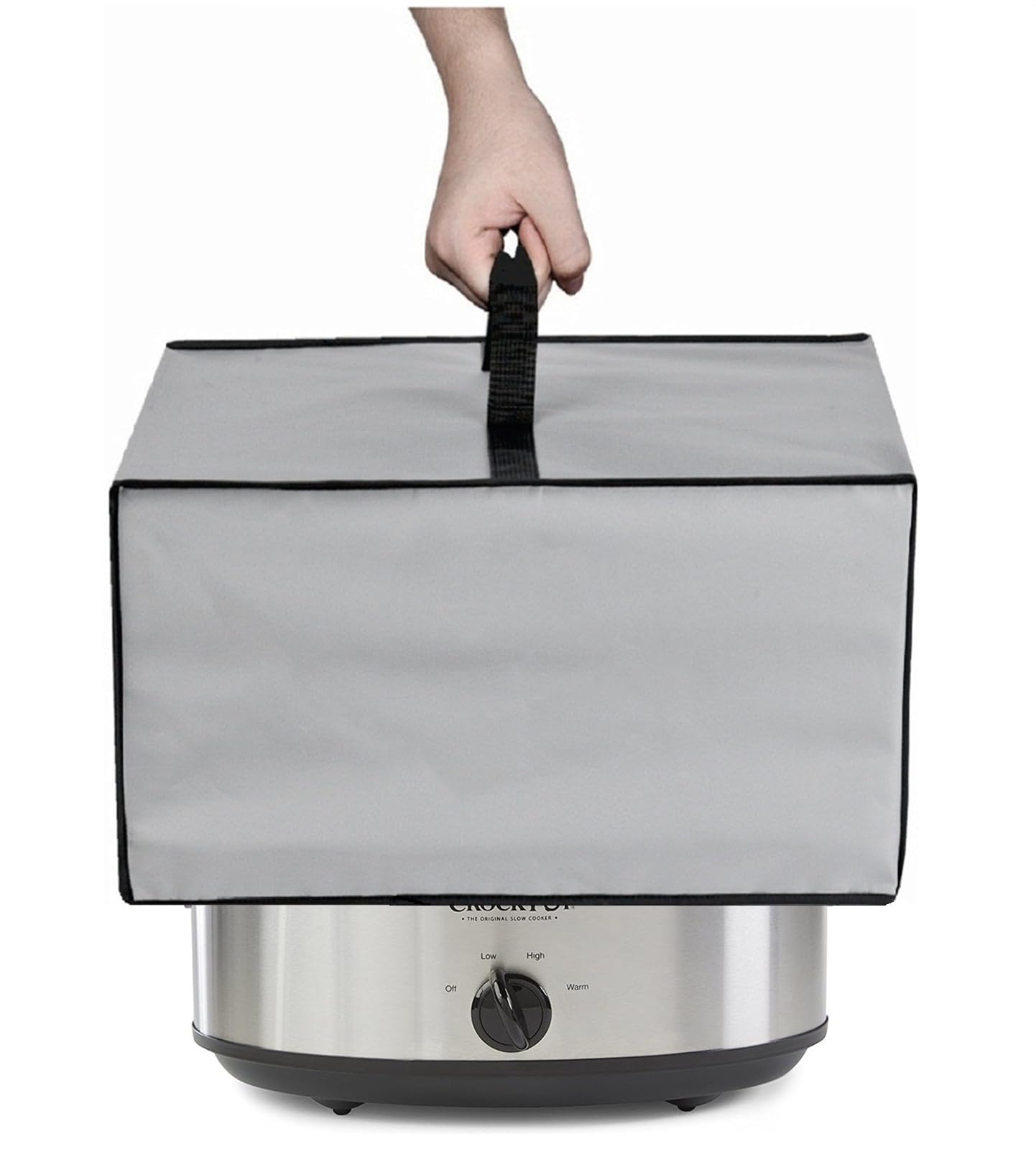 Slow Cooker Cover,Dustproof Waterproof Lid for Crock-Pot 7 Quart Oval Manual Slow Cooker(SCV700-S-BR) (Silver Grey)