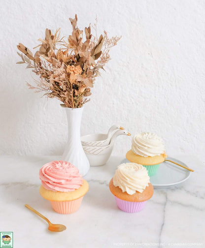 XNM Creations Silicone Cupcake & Muffin Liner Molds - Premium Grade Baking Cups, Pastel, Pack of 24
