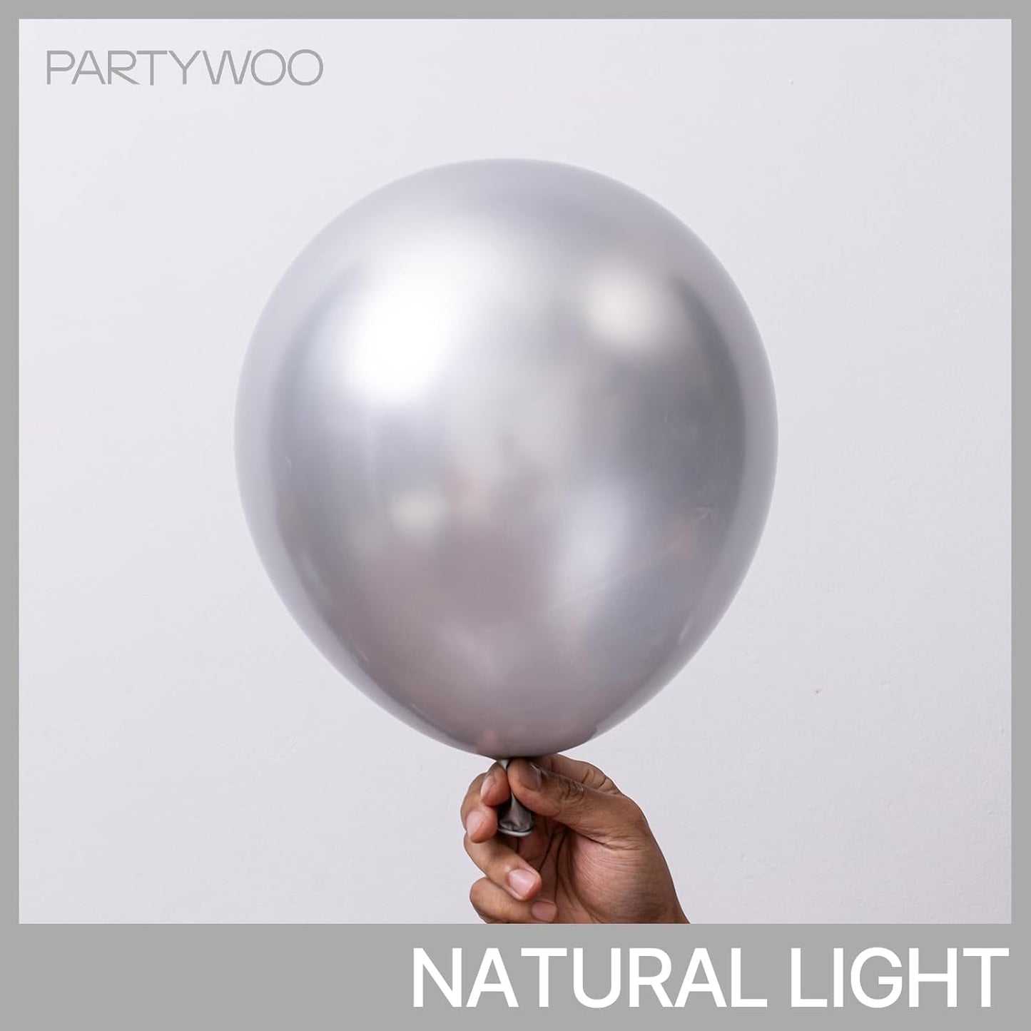 PartyWoo Silver Balloon Arch Kit - 155 Pcs in Various Sizes for Birthday & Wedding Decor | Silver-G102