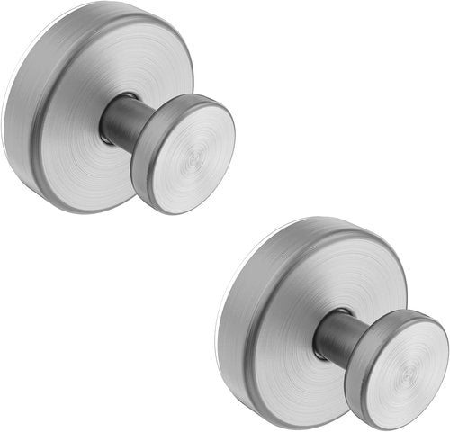 Bntuk Suction Cup Hooks - Removable Towel Hooks for Shower & Bathroom | 2 Pack, Silver