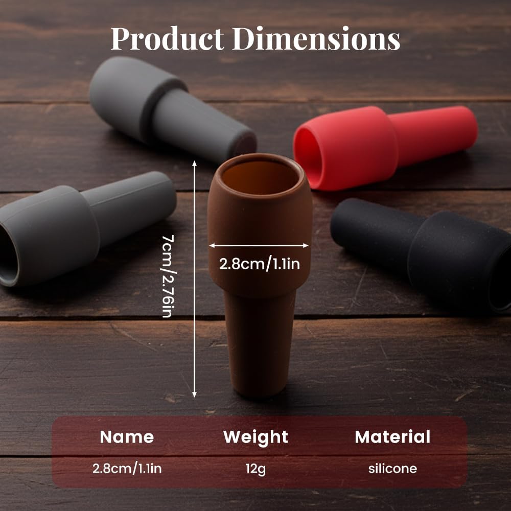 Silicone Wine Stopper for Wine Bottles, 2026 New Reusable Wine Bottle Stopper, Seal Bottle Cover for Beer Champagne, Wine Bottle Cover Caps for Home Use (4)
