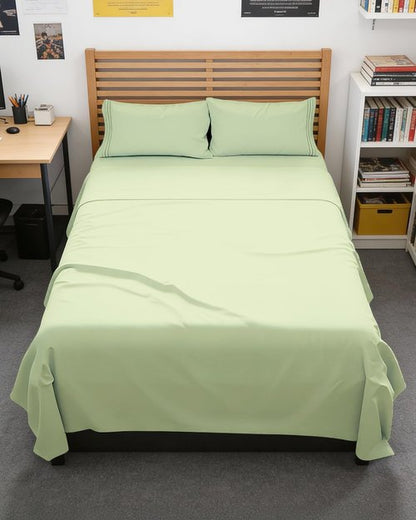 Full XL Bed Sheet Set - 4 Piece Extra Long Extended Full XL Sheets - Soft, Breathable & Cooling - Fits 8" to 16" Mattress w/ Deep Pockets - 54" x 80" - Wrinkle and Fade Resistant - Light Sage Green