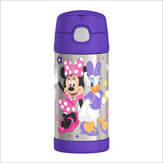 THERMOS FUNTAINER 12 Ounce Stainless Steel Water Bottle - Vacuum Insulated | Minnie Mouse Design