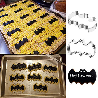 3 Pack Stainless Steel Bat Shape Cookie Cutters Set Halloween Biscuit Cutter - Var of THIS listing