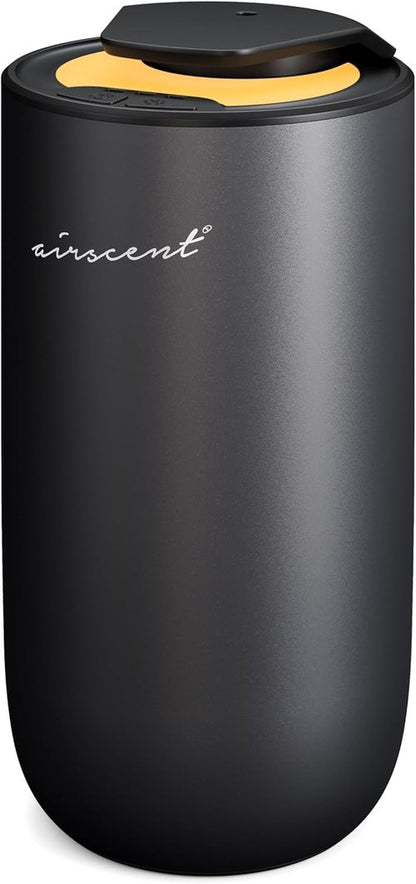 AirScent Mini Waterless Diffuser - Titanium Black Aromatherapy Diffuser for Homes & Offices | 15 mL Capacity with Night Light Feature