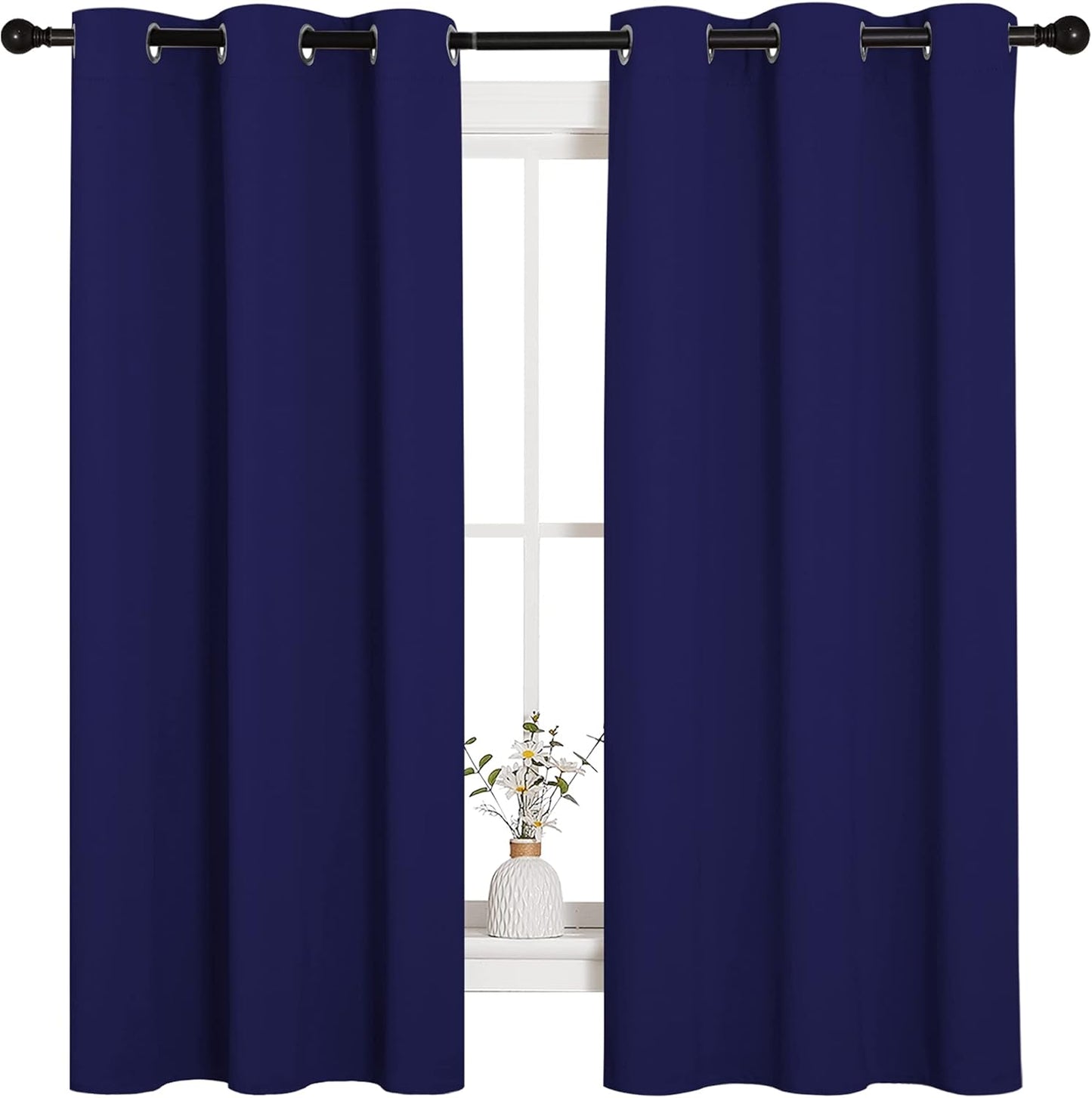 NICETOWN Blackout Curtains - All Season Thermal Insulated Grommet Drapes for Kids' Room | Royal Blue, 42 x 63 Inch (2 Panels)