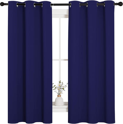 NICETOWN Blackout Curtains - All Season Thermal Insulated Grommet Drapes for Kids' Room | Royal Blue, 42 x 63 Inch (2 Panels)