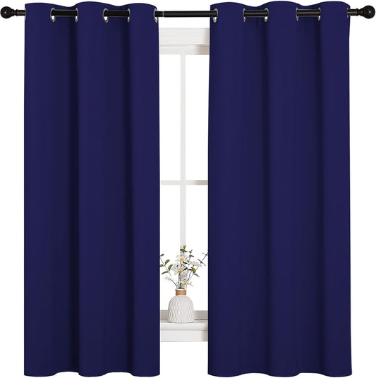 NICETOWN Blackout Curtains - All Season Thermal Insulated Grommet Drapes for Kids' Room | Royal Blue, 42 x 63 Inch (2 Panels)