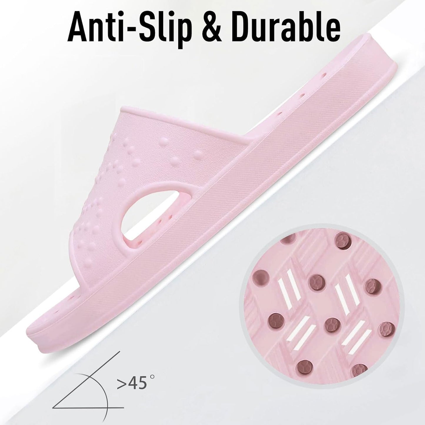 Skiennix Shower Shoes - Arch Support Quick-Drying Pool Slides | Lightweight Beach Sandals with Drain Holes