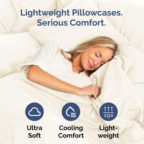 King Pillow Cases Set of 4 - Ultra Soft Hotel Quality Covers | Cozy, Wrinkle-Free & Fade Resistant - Off White