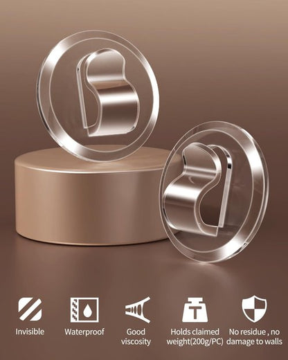 Ispneay 50 Clear Mini Light Clips - Adhesive Hooks for Damage-Free Indoor Fairy Light Hanging