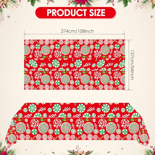 HiToJY Christmas Candyland Party Decorations - 3 Disposable Candy Theme Tablecloths