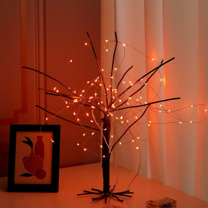 Ariceleo Mini Halloween Fairy Lights - Battery Operated Copper Wire String Lights | 16ft Orange for Bedroom & Party Decor