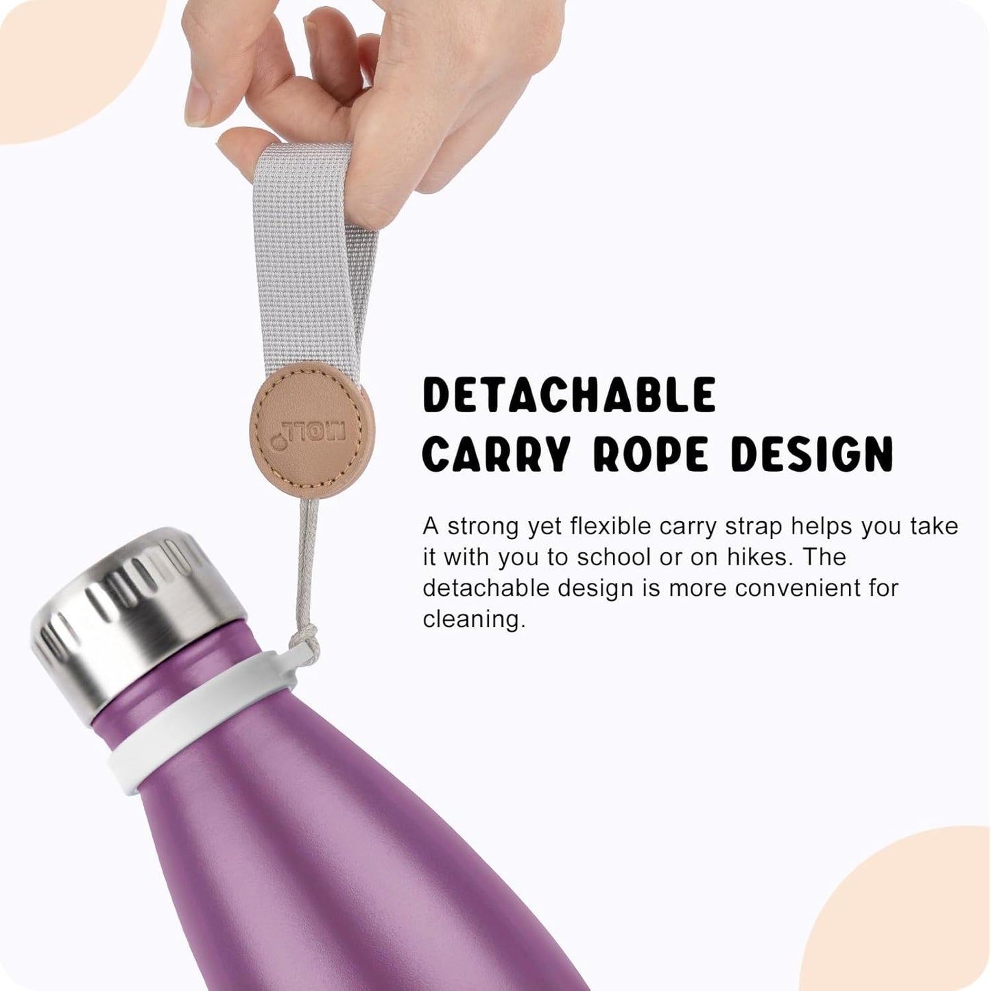 Skiennix Kids Water Bottle - 9 oz Stainless Steel Vacuum Insulated Mini Bottle | Dark Purple, Leak Proof