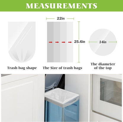 Teivio 8 Gallon Unscented Trash Bags - 300 Count Thick Bathroom & Kitchen Liners | Clear Plastic