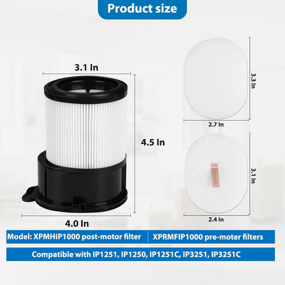 Shark Replacement Filters - Auto-Empty Dock HEPA & Pre-Motor Filter Set | 2-Pack + 4-Pack