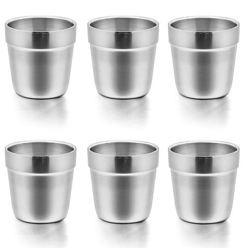 E-far Stainless Steel Insulated Tumblers for Toddlers - 6 Ounce, Shatterproof & Dishwasher Safe | 6 Pack