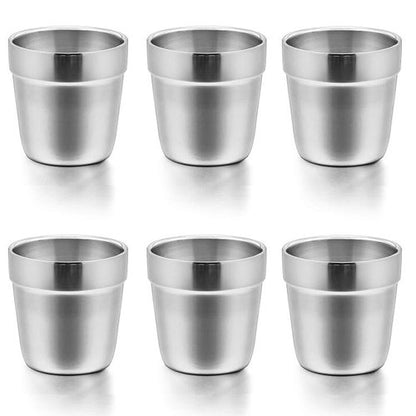 E-far Stainless Steel Insulated Tumblers for Toddlers - 6 Ounce, Shatterproof & Dishwasher Safe | 6 Pack