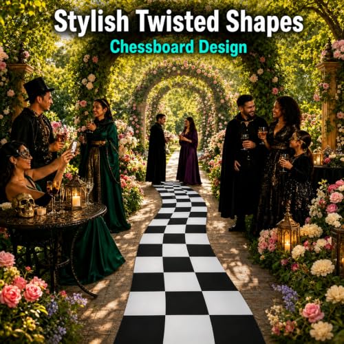 Halloween Checkerboard Runner Rug for Party Decor, 13.1 Ft