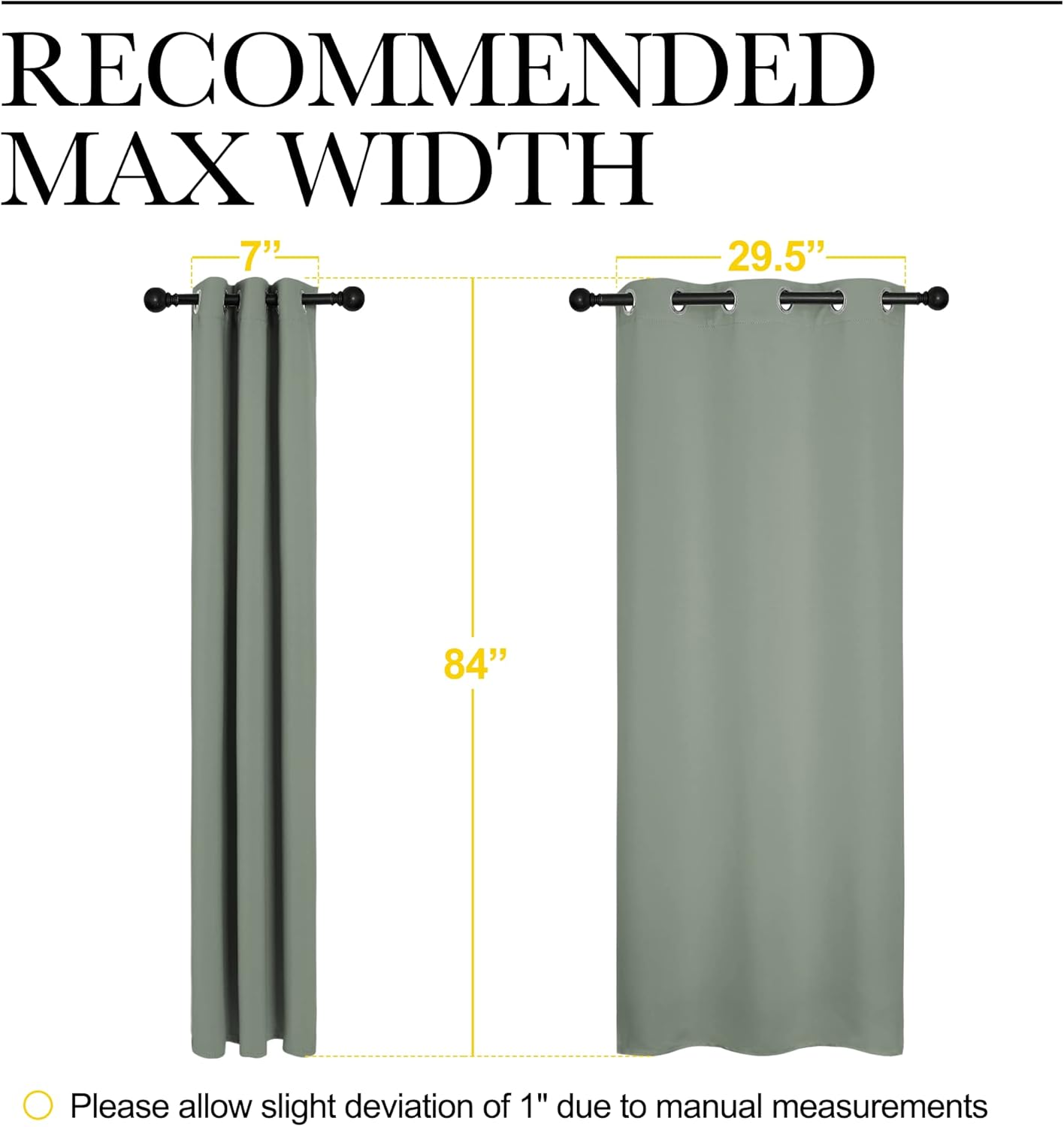 NICETOWN Blackout Curtain Panels - Thermal Insulated Grommet Drapes for Basement | Greyish Green, 34x84 Inch (1 Pair)