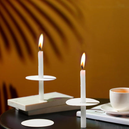 MTLEE Church Candles - 150 Set with Drip Protectors | Unscented White Pillar Candles for Vigil Services, 0.47" D x 4.72" H