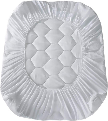 Queen Mattress Pad by [Brand Name] - Ultra Soft Quilted Fitted Topper for 8-21" Deep Pocket - White