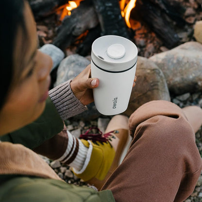 Owala SmoothSip Coffee Tumbler - Insulated Stainless Steel, Reusable 12 oz, BPA Free | Pink/Red