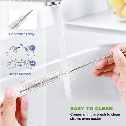 YOELIKE Replacement Straws for Stanley 40/30oz Adventure Quencher Tumbler - 6 Pack with Cleaning Brush