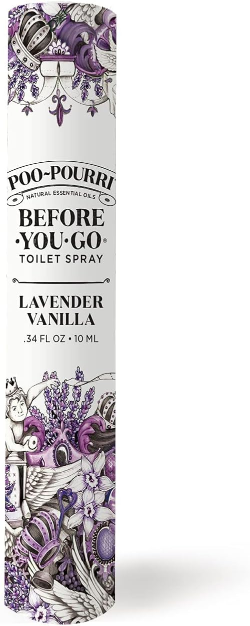 Poo-Pourri Before-You-Go Toilet Spray - Lavender Vanilla Travel Size 10 mL | Odor Eliminator