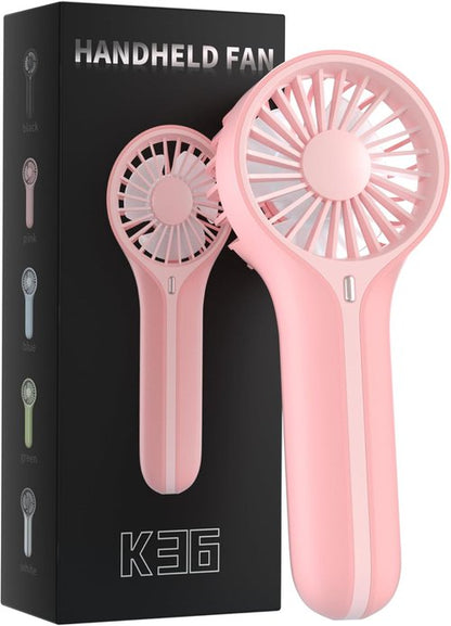 BDXXJ Mini Personal Fan - Portable USB Rechargeable Handheld Fan for Makeup & Desk Use - Pink