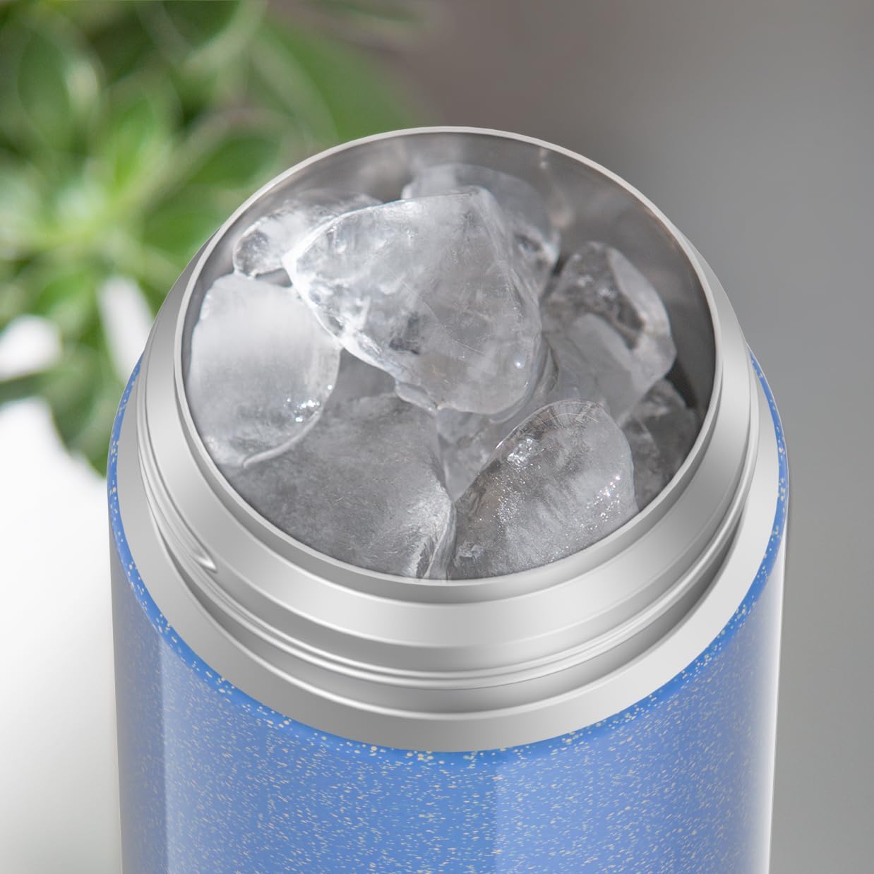 THERMOS FUNTAINER Water Bottle - 12 Ounce Kids Stainless Steel, Vacuum Insulated with Straw - Glitter Periwinkle