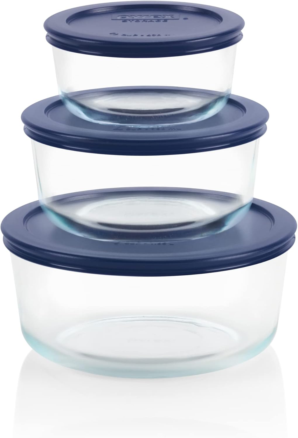 Pyrex Simply Store Glass Food Storage Containers Set - 3-Pack Meal Prep with BPA-Free Lids | Dishwasher & Microwave Safe (2, 4 & 7 Cup)